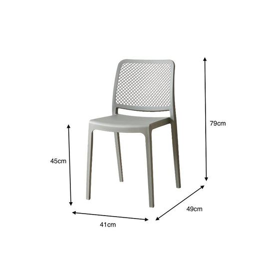 Silla Manhattan, Gris Oscuro, con Espaldar en Rejilla y Diseño Minimalista