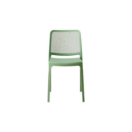 Set de 2 Sillas Manhattan, Verde, con Espaldar en Rejilla y Diseño Minimalista