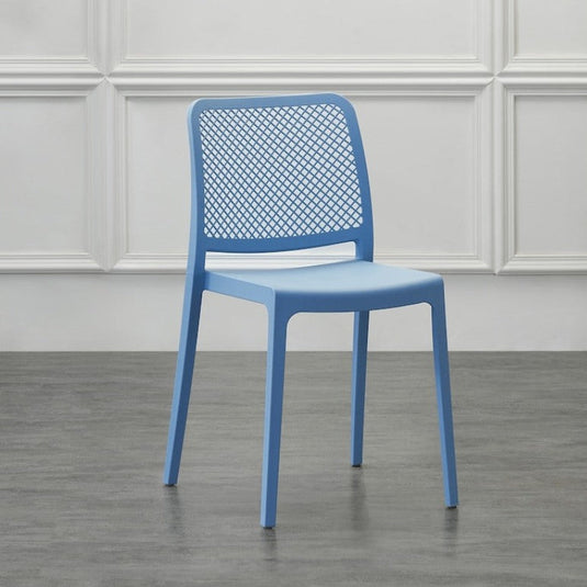 Set de 2 Sillas Manhattan, Azul Oceano, con Espaldar en Rejilla y Diseño Minimalista