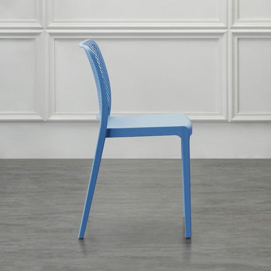 Set de 2 Sillas Manhattan, Azul Oceano, con Espaldar en Rejilla y Diseño Minimalista