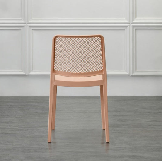 Set de 2 Sillas Manhattan, Mandarina, con Espaldar en Rejilla y Diseño Minimalista