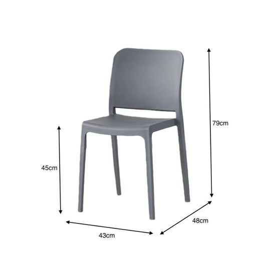 Silla Triveca, Gris Oscuro, con Espaldar Cerrado y Diseño Minimalista