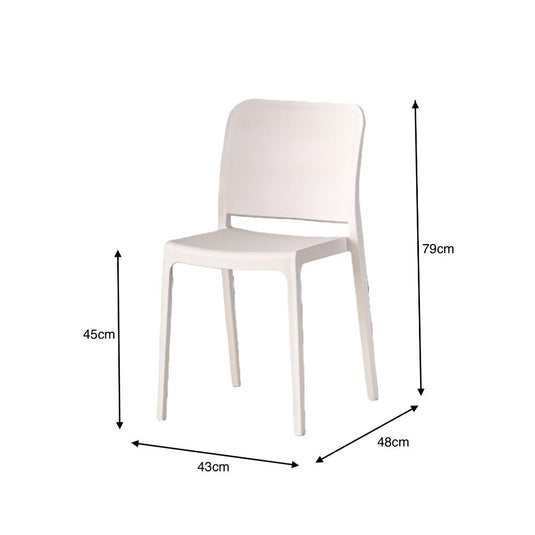 Silla Triveca, Blanco, con Espaldar Cerrado y Diseño Minimalista