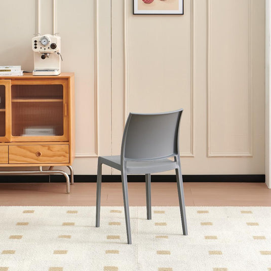 Set de 2 Sillas Soho, Gris Oscuro, con Espaldar Cerrado y Diseño Minimalista
