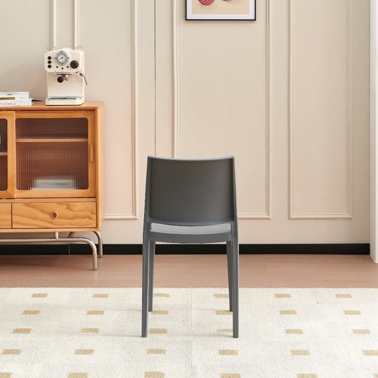 Set de 2 Sillas Soho, Gris Oscuro, con Espaldar Cerrado y Diseño Minimalista
