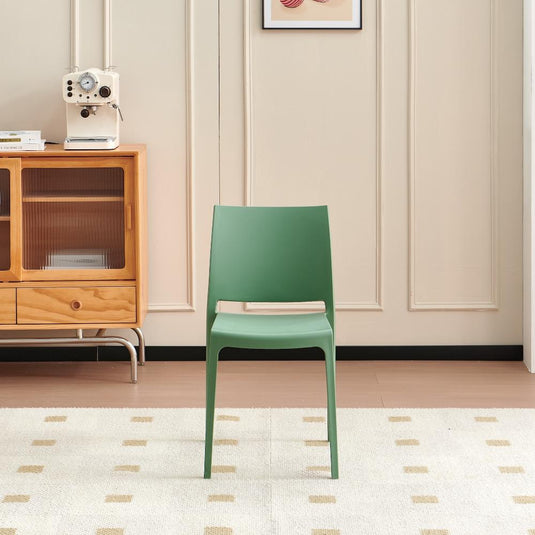 Set de 2 Sillas Soho, Verde, con Espaldar Cerrado y Diseño Minimalista