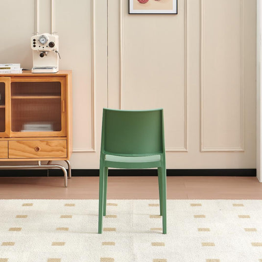 Set de 4 Sillas Soho, Verde, con Espaldar Cerrado y Diseño Minimalista