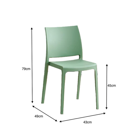 Set de 2 Sillas Soho, Verde, con Espaldar Cerrado y Diseño Minimalista