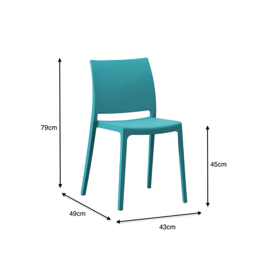 Set de 2 Sillas Soho, Azul Marino, con Espaldar Cerrado y Diseño Minimalista
