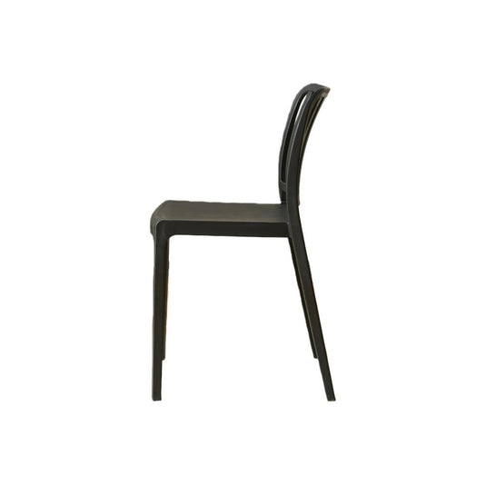 Set de 4 Sillas Brooklyn, Negro, con Espaldar en Rayas y Diseño Minimalista