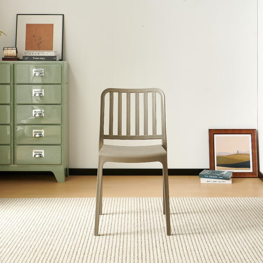 Set de 2 Sillas Brooklyn, Taupe, con Espaldar en Rayas y Diseño Minimalista
