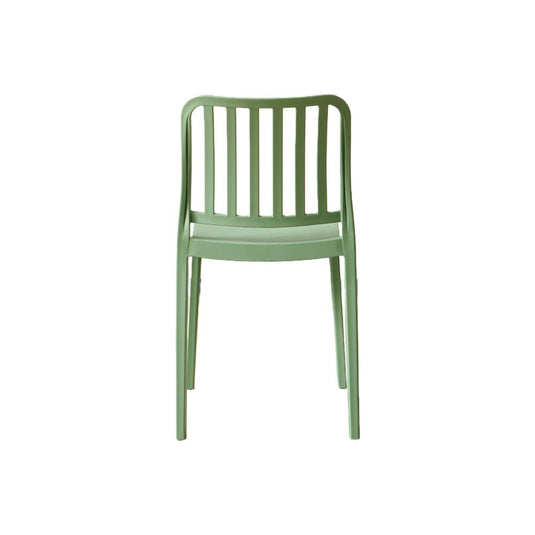 Silla Brooklyn, Verde, con Espaldar en Rayas y Diseño Minimalista