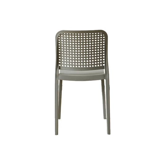 Set de 2 Sillas Bronx , Gris Oscuro, con Espaldar en Cuadrados y Diseño Minimalista