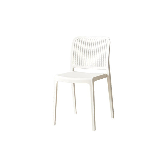 Set de 4 Sillas Bronx , Blanco, con Espaldar en Cuadrados y Diseño Minimalista