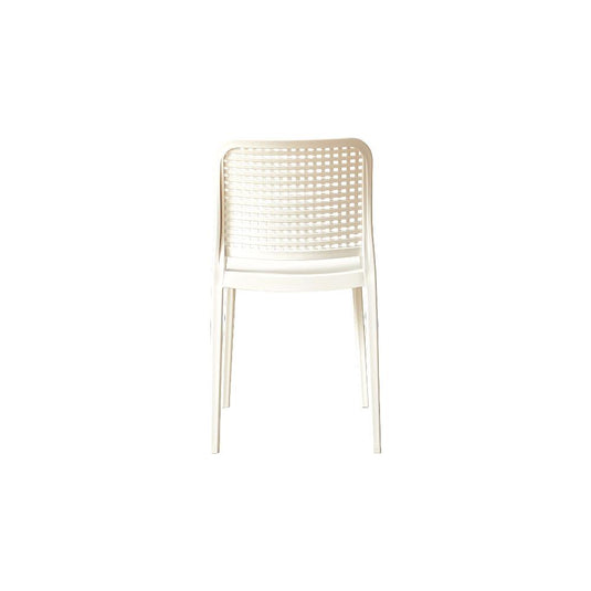 Silla Bronx, Blanco, con Espaldar en Cuadrados y Diseño Minimalista