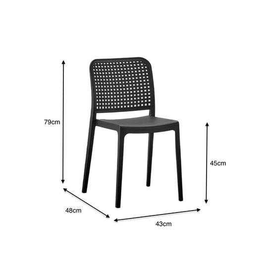 Silla Bronx , Negro, con Espaldar en Cuadrados y Diseño Minimalista