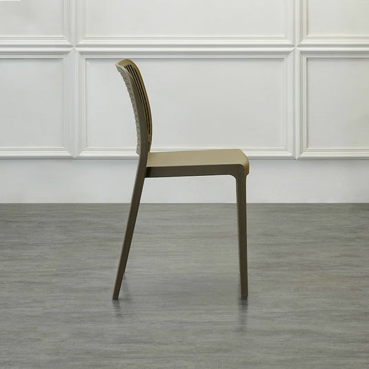 Set de 2 Sillas Bronx , Taupe, con Espaldar en Cuadrados y Diseño Minimalista