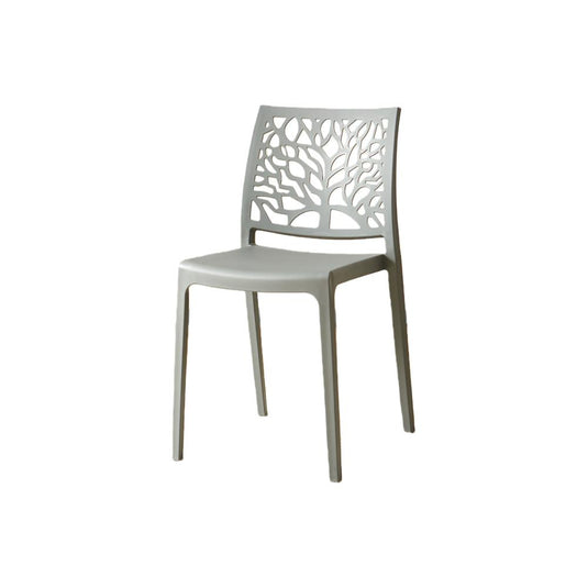 Set de 4 Sillas Harlem, Gris Oscuro, con Espaldar en Forma de Árbol y Diseño Minimalista