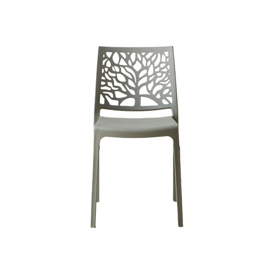 Set de 4 Sillas Harlem, Gris Oscuro, con Espaldar en Forma de Árbol y Diseño Minimalista