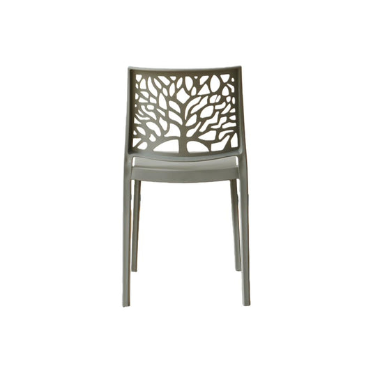 Set de 4 Sillas Harlem, Gris Oscuro, con Espaldar en Forma de Árbol y Diseño Minimalista