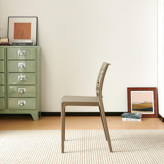 Set de 2 Sillas Harlem, Taupe, con Espaldar en Forma de Árbol y Diseño Minimalista