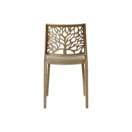 Set de 2 Sillas Harlem, Taupe, con Espaldar en Forma de Árbol y Diseño Minimalista