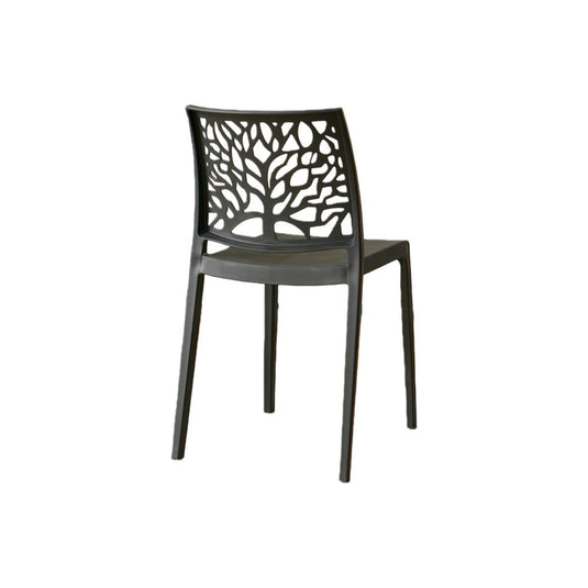 Set de 4 Sillas Harlem, Negro, con Espaldar en Forma de Árbol y Diseño Minimalista