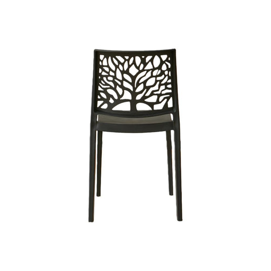 Set de 4 Sillas Harlem, Negro, con Espaldar en Forma de Árbol y Diseño Minimalista