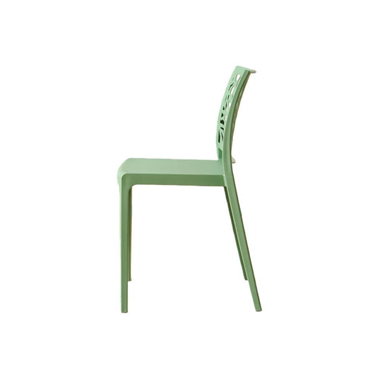 Set de 4 Sillas Harlem, Verde, con Espaldar en Forma de Árbol y Diseño Minimalista