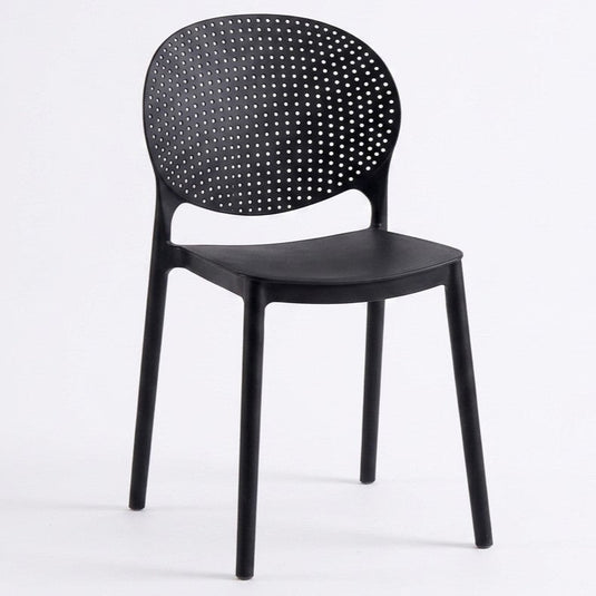 Silla Florida, Color Negro, con Espaldar y Diseño Moderno