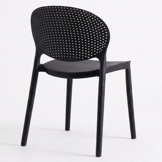Silla Florida, Color Negro, con Espaldar y Diseño Moderno