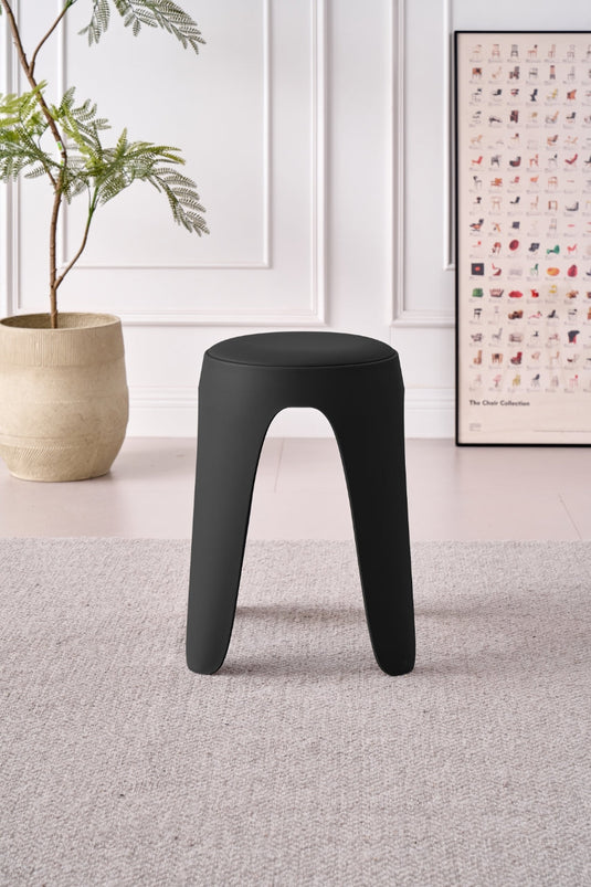 Butaco Con Cojin Else, Color Negro, Diseño Moderno incluye cojín