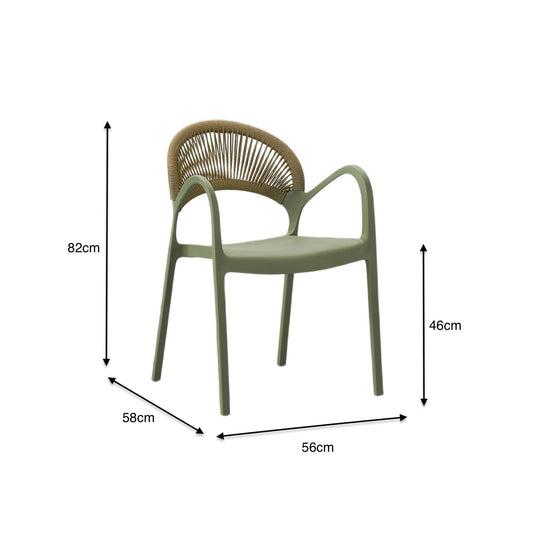 Silla Daytona, Verde Claro, con Espaldar, Reposa Brazos y Diseño Minimalista