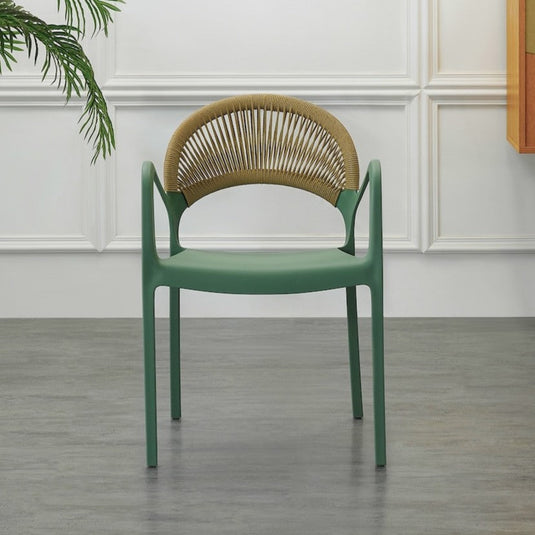 Set de 4 Sillas Daytona, Verde, con Espaldar, Reposa Brazos y Diseño Minimalista