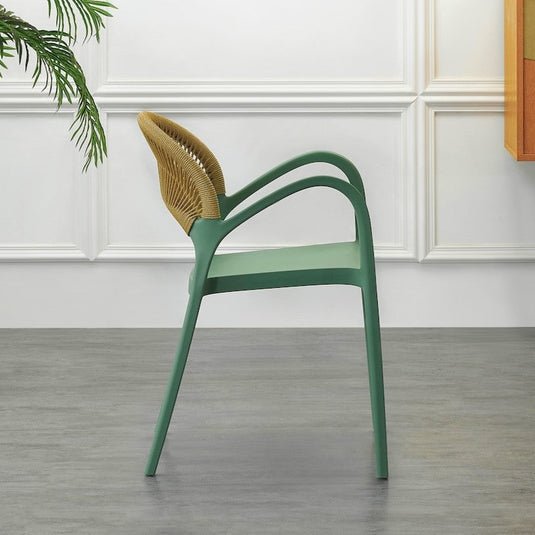 Set de 2 Sillas Daytona, Verde, con Espaldar, Reposa Brazos y Diseño Minimalista