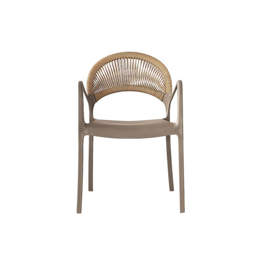Silla Daytona, Taupe y Café Claro, con Espaldar, Reposa Brazos y Diseño Minimalista