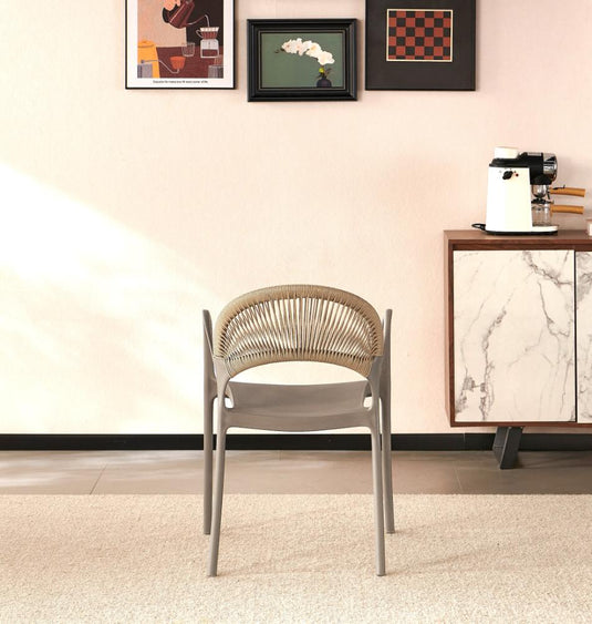 Silla Daytona, Taupe y Café Claro, con Espaldar, Reposa Brazos y Diseño Minimalista