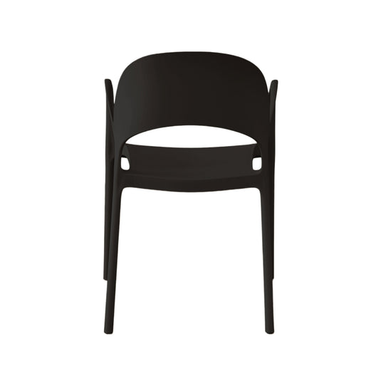 Set de 4 Sillas Bremen, Negra, con Espaldar, Reposa Brazos y Diseño Minimalista