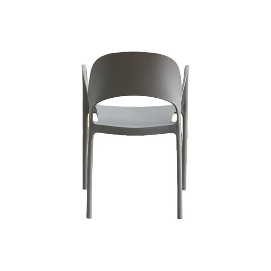 Silla Bremen, Gris Oscuro, con Espaldar, Reposa Brazos y Diseño Minimalista