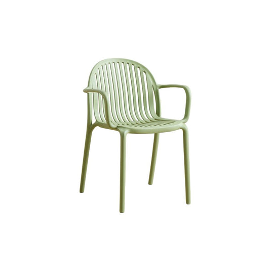 Set de 2 Sillas Marruecos con Brazos, Verde Olivo, con Espaldar en Rayas y Diseño Minimalista