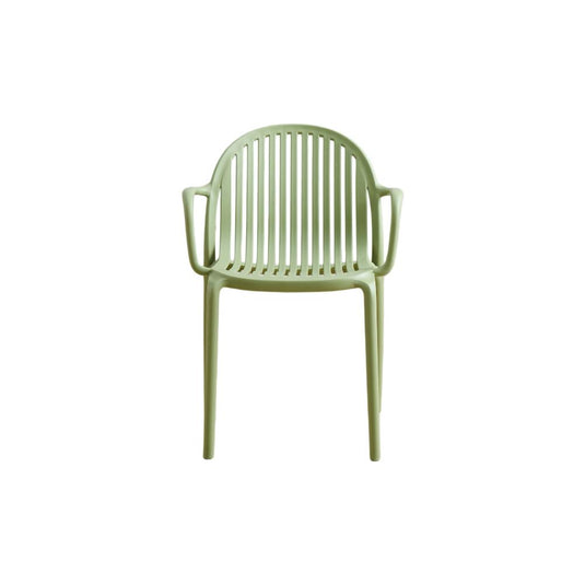 Set de 4 Sillas Marruecos con Brazos, Verde Olivo, con Espaldar en Rayas y Diseño Minimalista