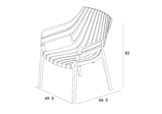 Set de 4 Sillas con Brazos Arena, Gris Oscuro, con Espaldar y Diseño Moderno