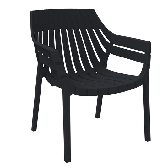 Set de 4 Sillas con Brazos Arena, Negro, con Espaldar y Diseño Moderno