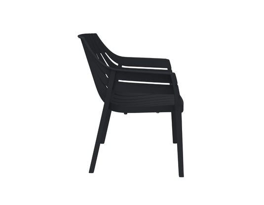 Silla con Brazos Arena, Negro, con Espaldar y Diseño Moderno