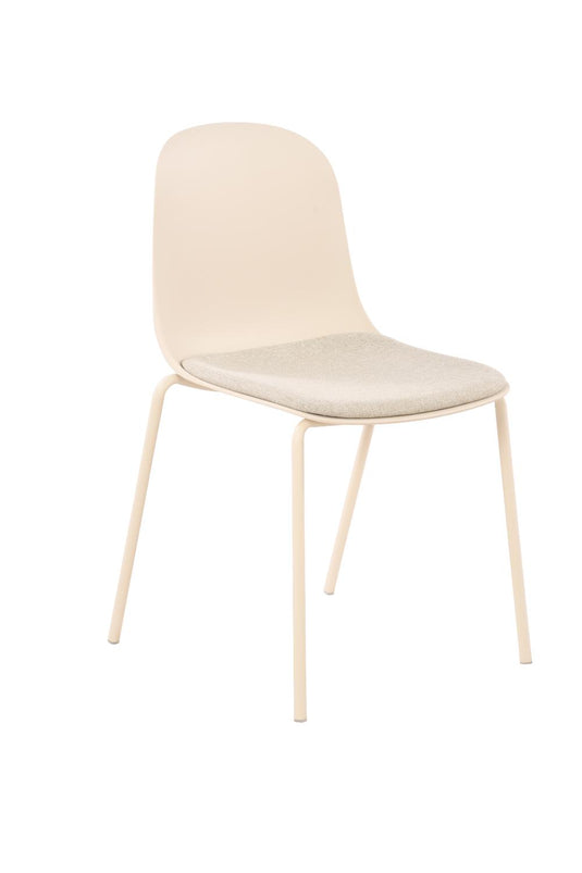 Set de 4 Sillas con Cojín Aiara, Color Blanco, Diseño Moderno
