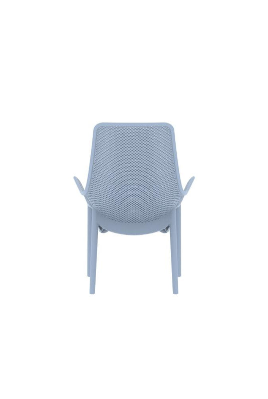 Silla Lounge Mayorca, Azul Claro, con espaldar y reposa brazos X4