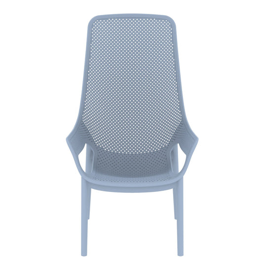 Set de 4 Sillas Lounge Mayorca, Azul Claro, con Espaldar y Reposa Brazos