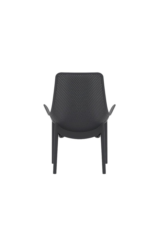 Silla Lounge Mayorca, Negro, con espaldar y reposa brazos X4