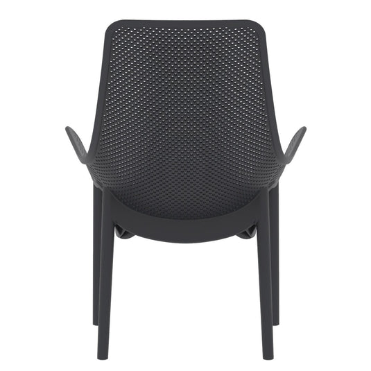 Set de 4 Sillas Lounge Mayorca, Negro, con Espaldar y Reposa Brazos