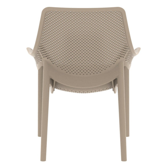 Set de 2 Sillas Lounge Ibiza, Taupe, con Espaldar y Reposa Brazos